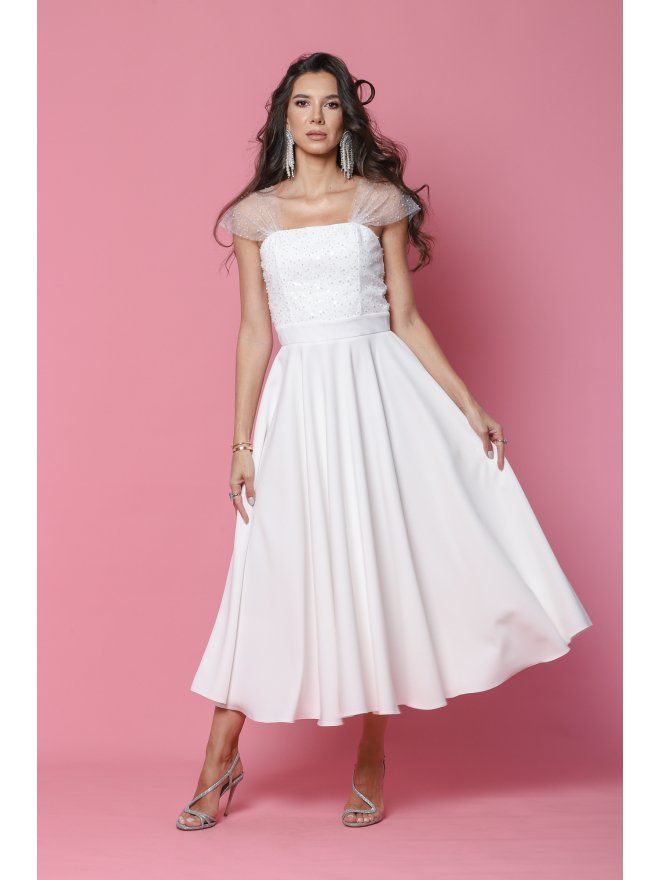 TGH ROCHIE MIDI BRIDAL PEARLS & LACE