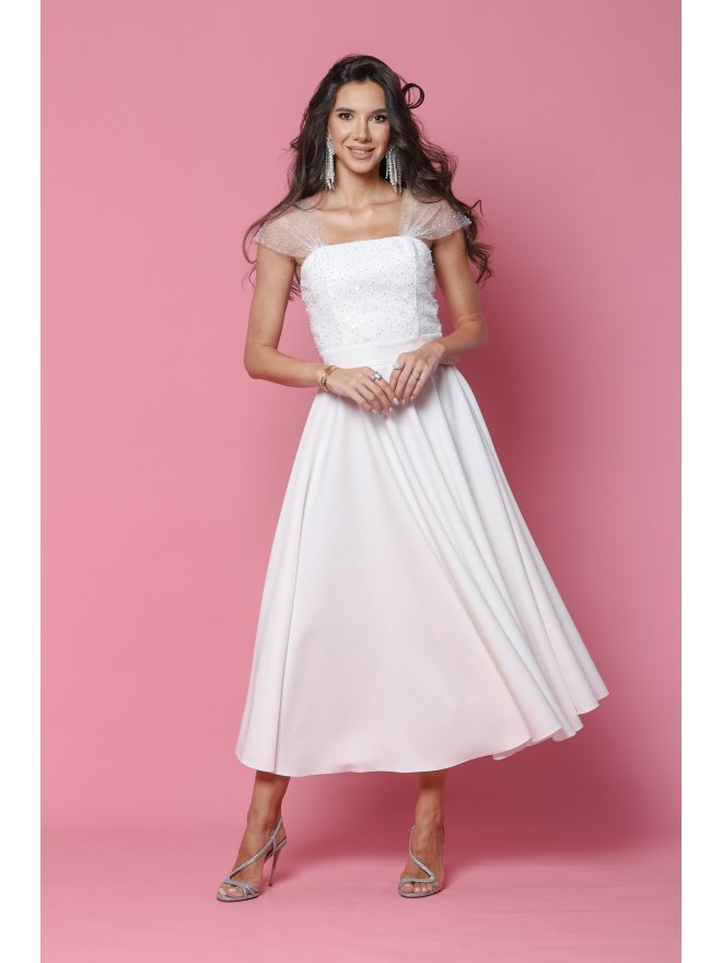 TGH ROCHIE MIDI BRIDAL PEARLS & LACE