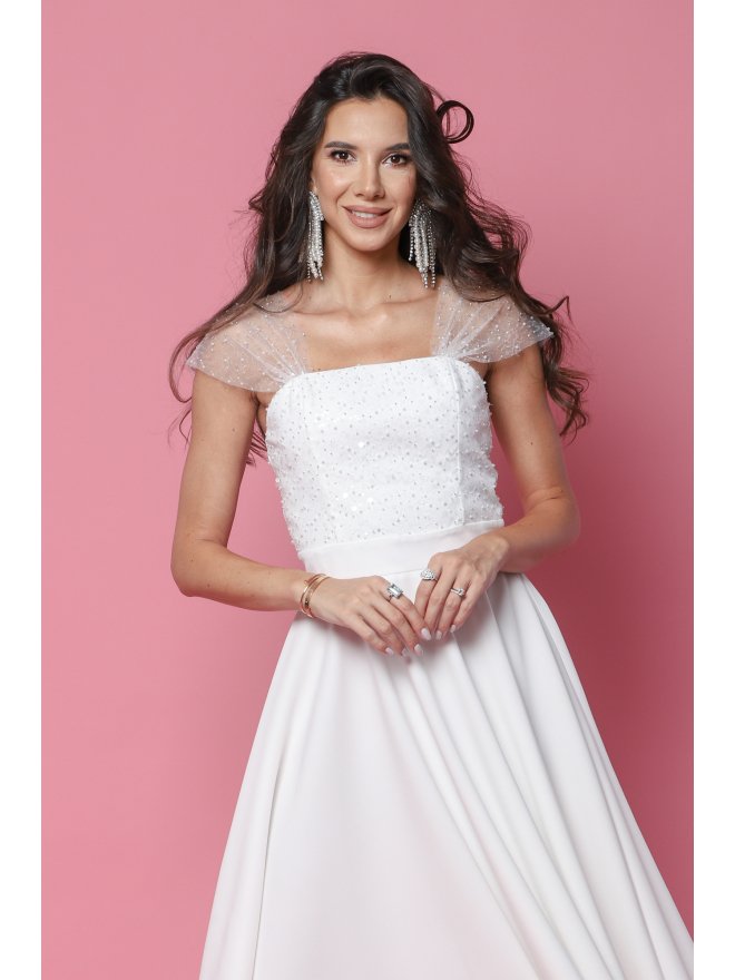 TGH ROCHIE MIDI BRIDAL PEARLS & LACE