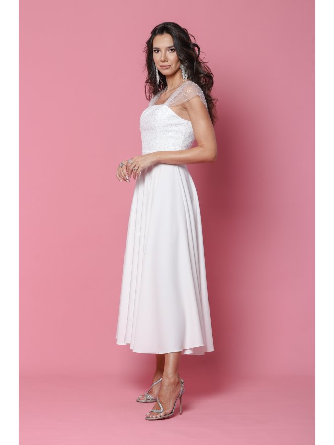 TGH ROCHIE MIDI BRIDAL PEARLS & LACE