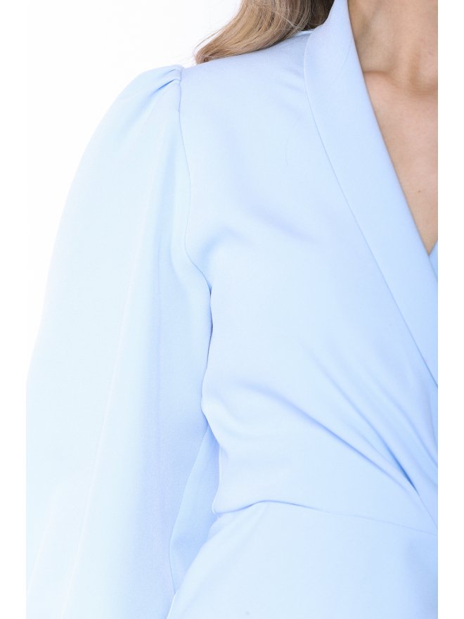 MARMURI JEWELLERY BUTTONS DEEP SLIT MIDI DRESS