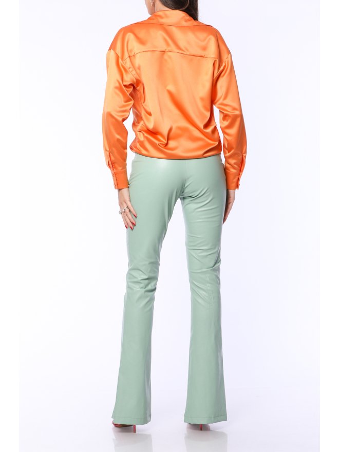 TGH FRONT KNOT SATIN SO HOT SATIN SHIRT