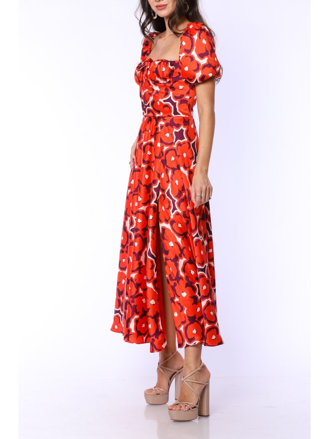 TGH ELECTIRC PRINT BOHO MIDI DRESS