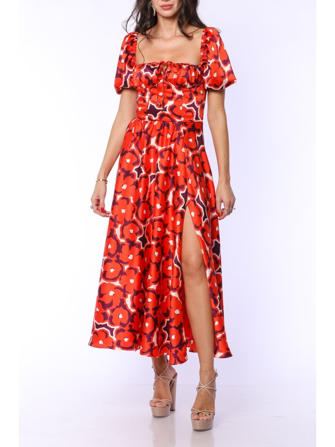 TGH ELECTIRC PRINT BOHO MIDI DRESS