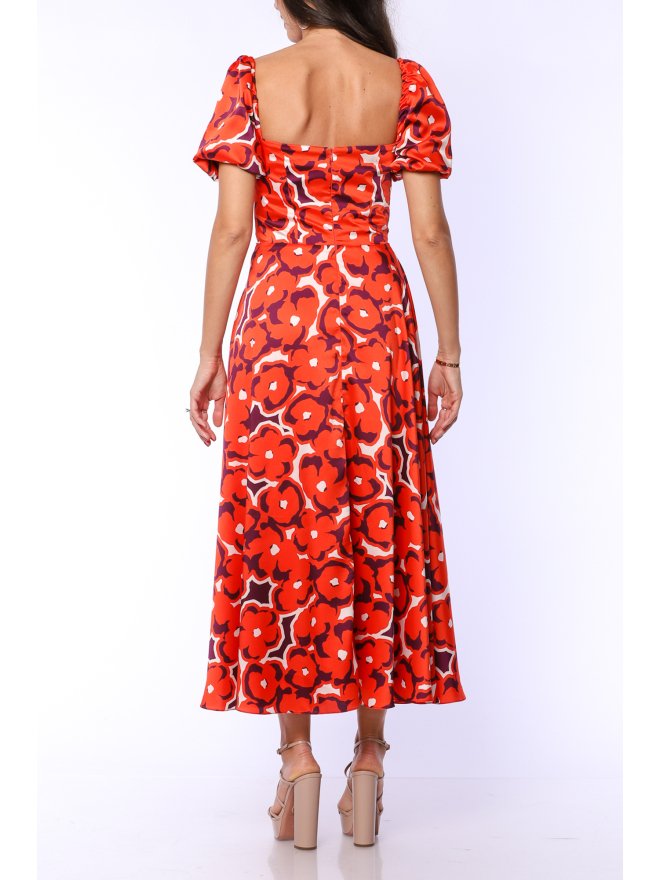 TGH ELECTIRC PRINT BOHO MIDI DRESS