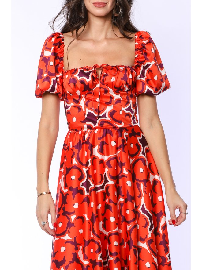 TGH ELECTIRC PRINT BOHO MIDI DRESS