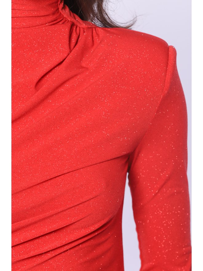 TGH ROCHIE MIDI DIVA LYCRA&GLITTER CU O MANECA