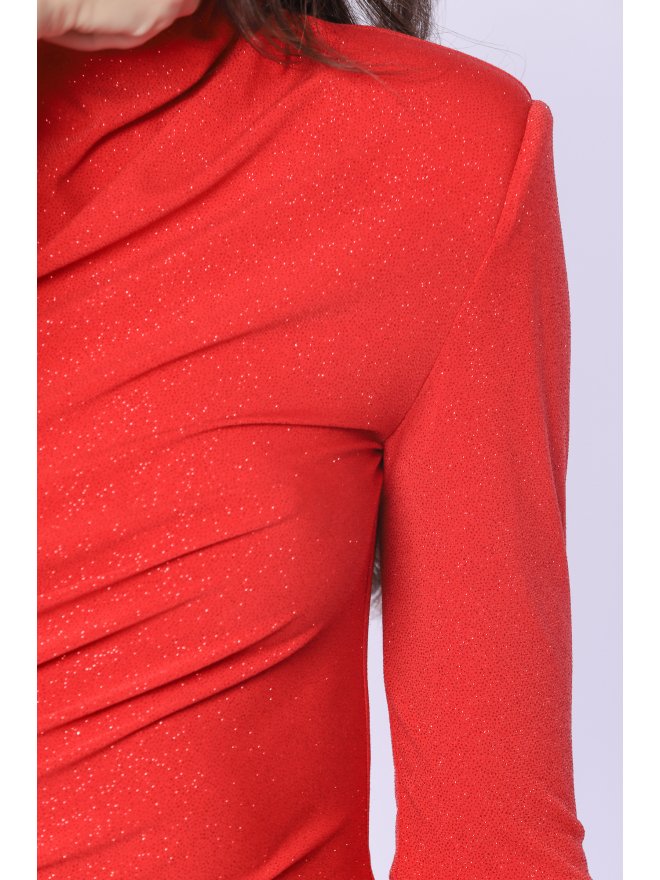 TGH ROCHIE MIDI DIVA LYCRA&GLITTER CU O MANECA