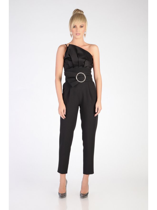 TGH COLOR BLOCK WIDE BUCKLE JUMPSUIT
