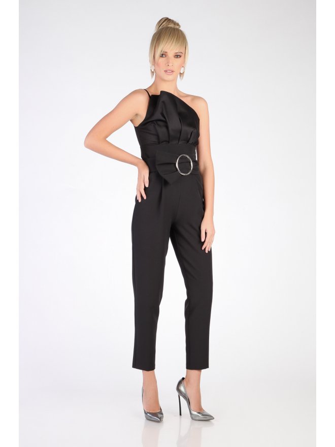 TGH COLOR BLOCK WIDE BUCKLE JUMPSUIT