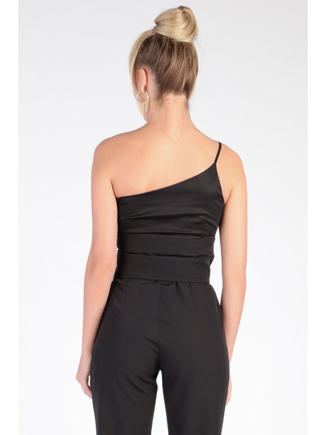 TGH COLOR BLOCK WIDE BUCKLE JUMPSUIT