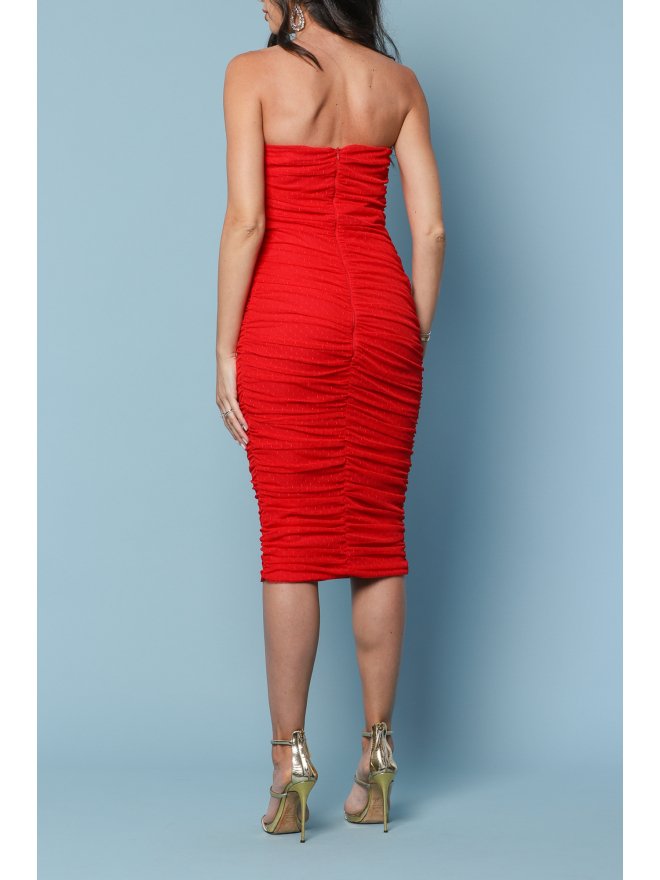 TGH CORSET HOT&INVITING DRAPED MIDI DRESS
