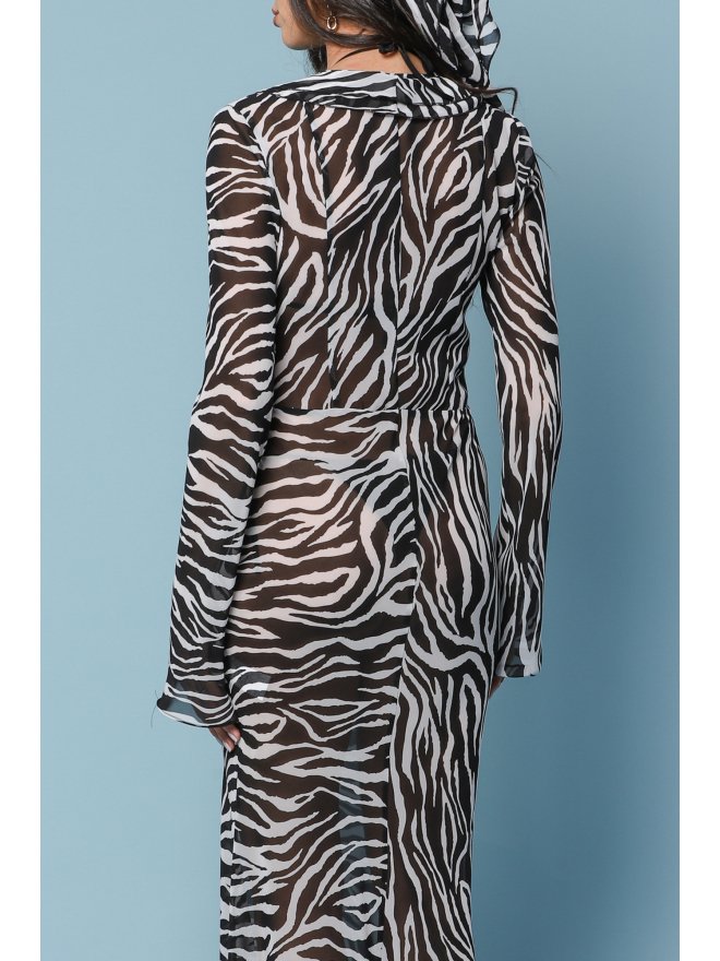 TGH ZEBRA PRINT BEACH VACAY MAXI DRESS