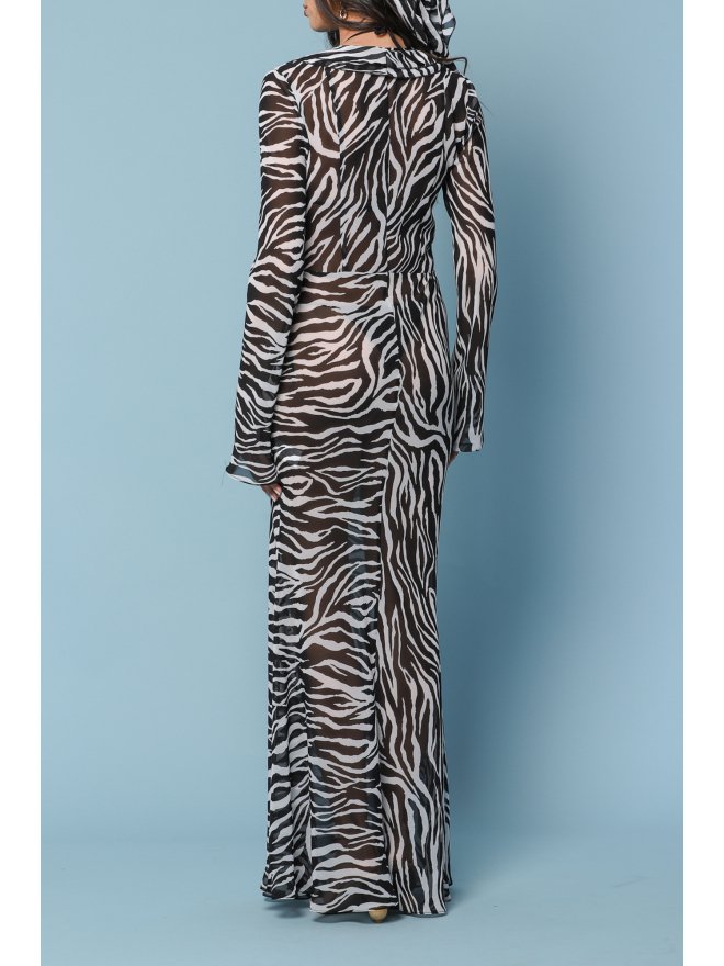 TGH ZEBRA PRINT BEACH VACAY MAXI DRESS