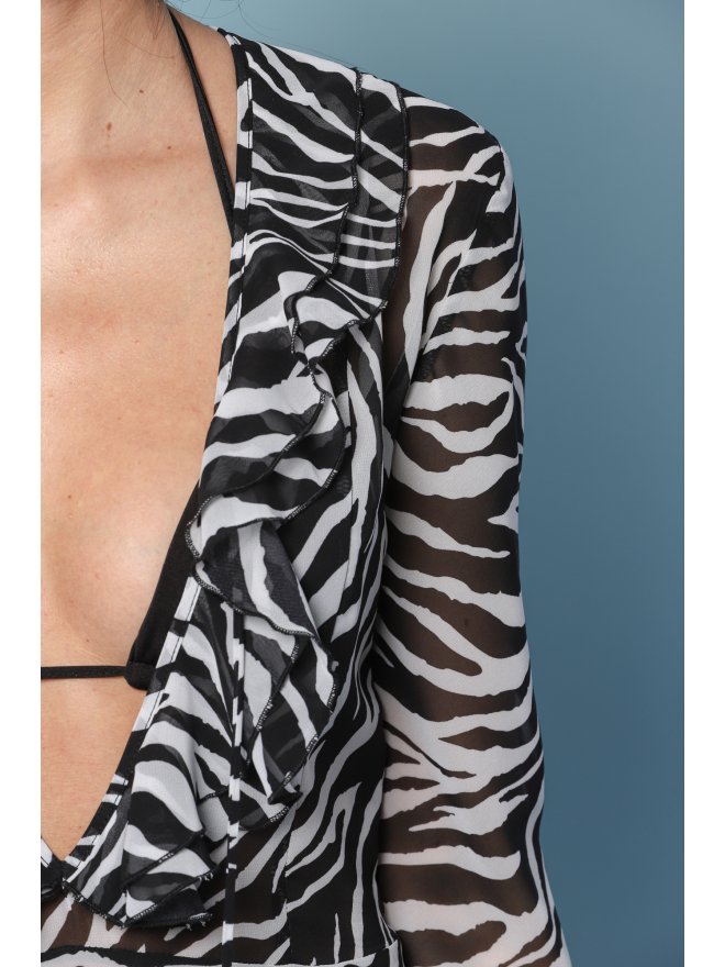 TGH ZEBRA PRINT BEACH VACAY MAXI DRESS