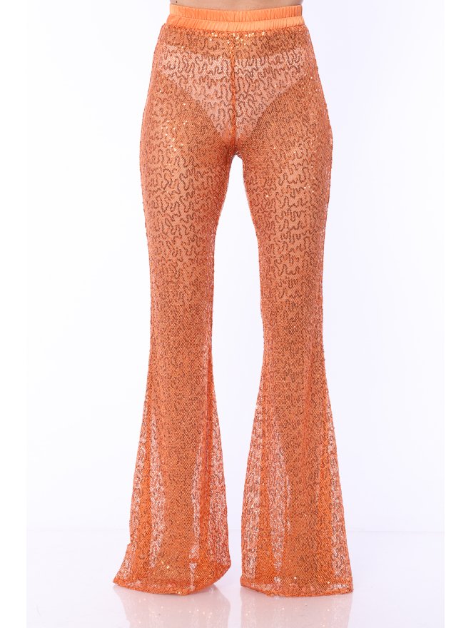 TGH PANTALONI EVAZATI SUMMER SEQUINS BEACH DIN PAIETE