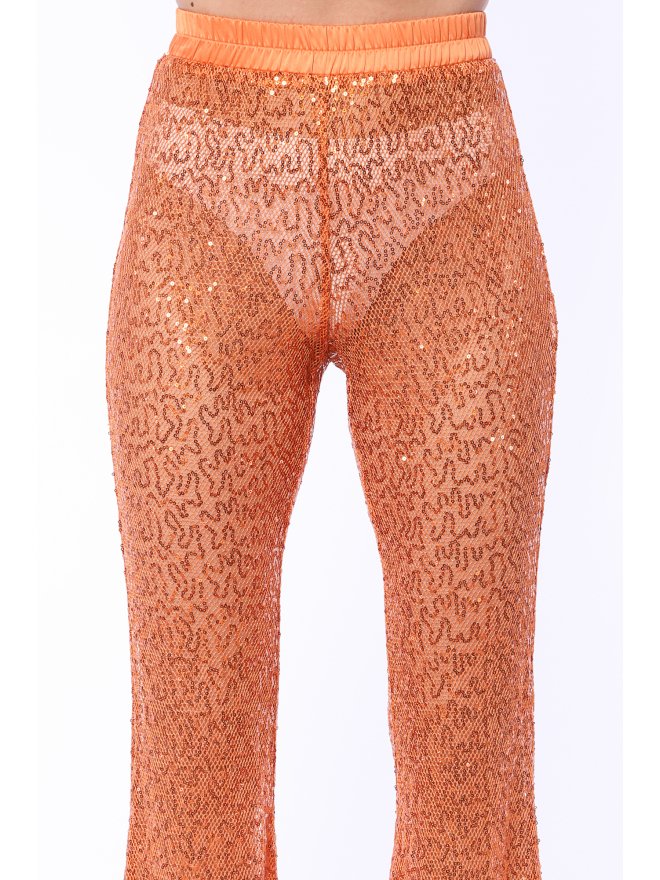 TGH PANTALONI EVAZATI SUMMER SEQUINS BEACH DIN PAIETE