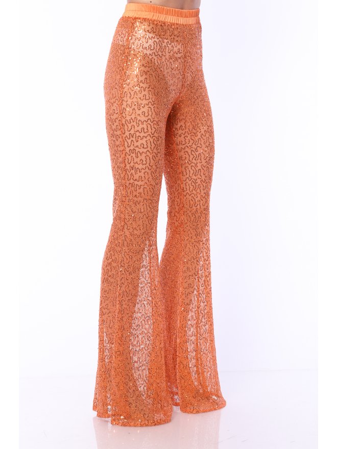 TGH PANTALONI EVAZATI SUMMER SEQUINS BEACH DIN PAIETE