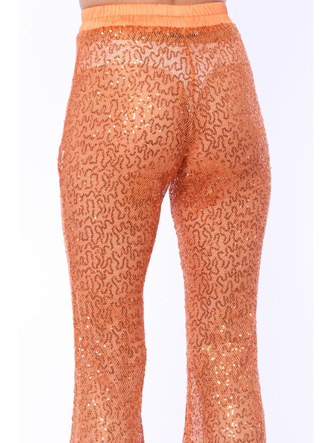 TGH PANTALONI EVAZATI SUMMER SEQUINS BEACH DIN PAIETE