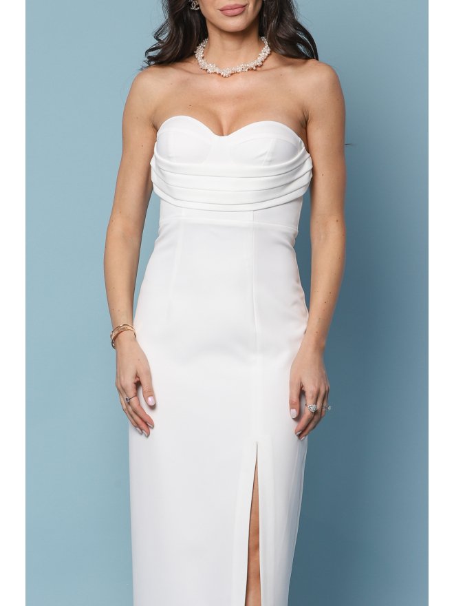 TGH BRIDAL SPECIAL PLEATED CORSET MIDI DRESS