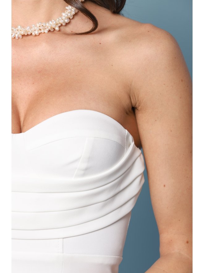 TGH BRIDAL SPECIAL PLEATED CORSET MIDI DRESS