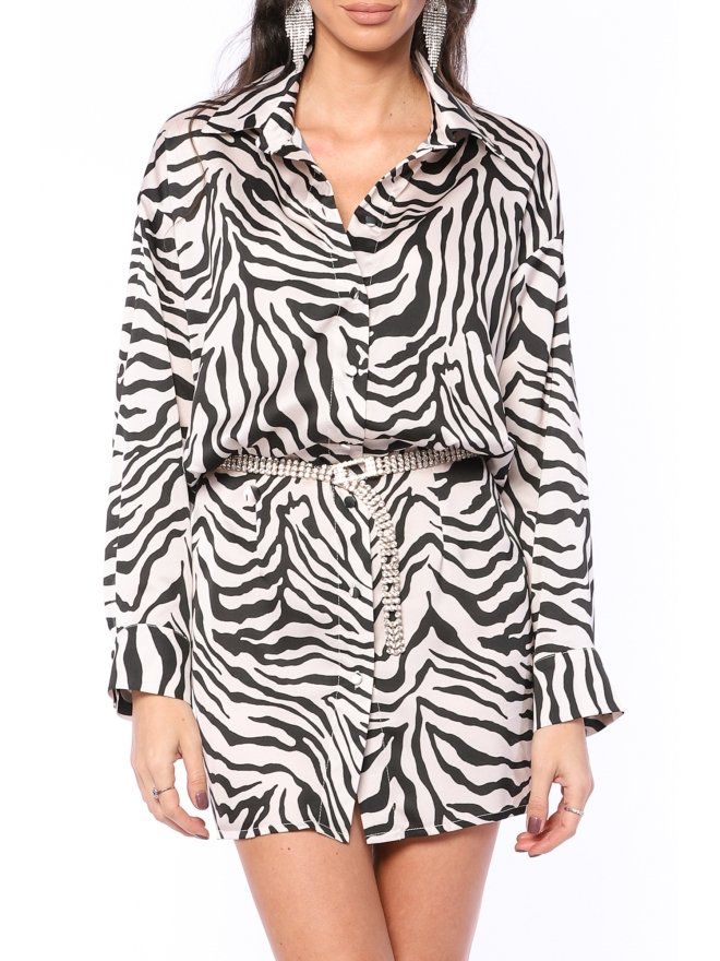 TGH ROCHIE-CAMASA MINI DIN SATIN ZEBRA PRINT