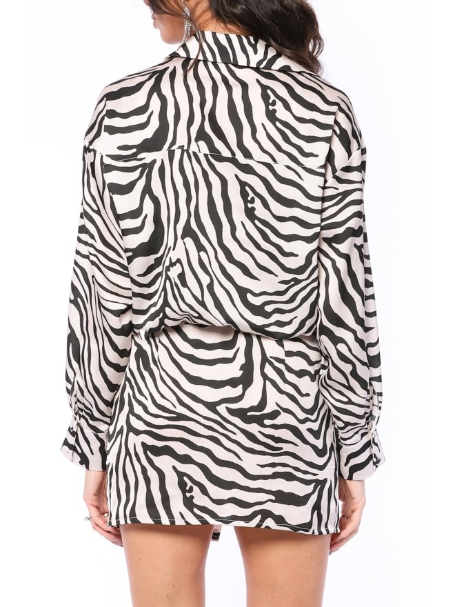 TGH ROCHIE-CAMASA MINI DIN SATIN ZEBRA PRINT