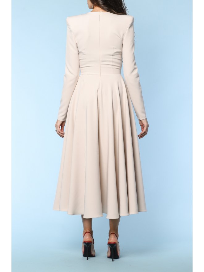 TGH MOVIE STAR A-LINE BUTTONS DETAILS MIDI DRESS