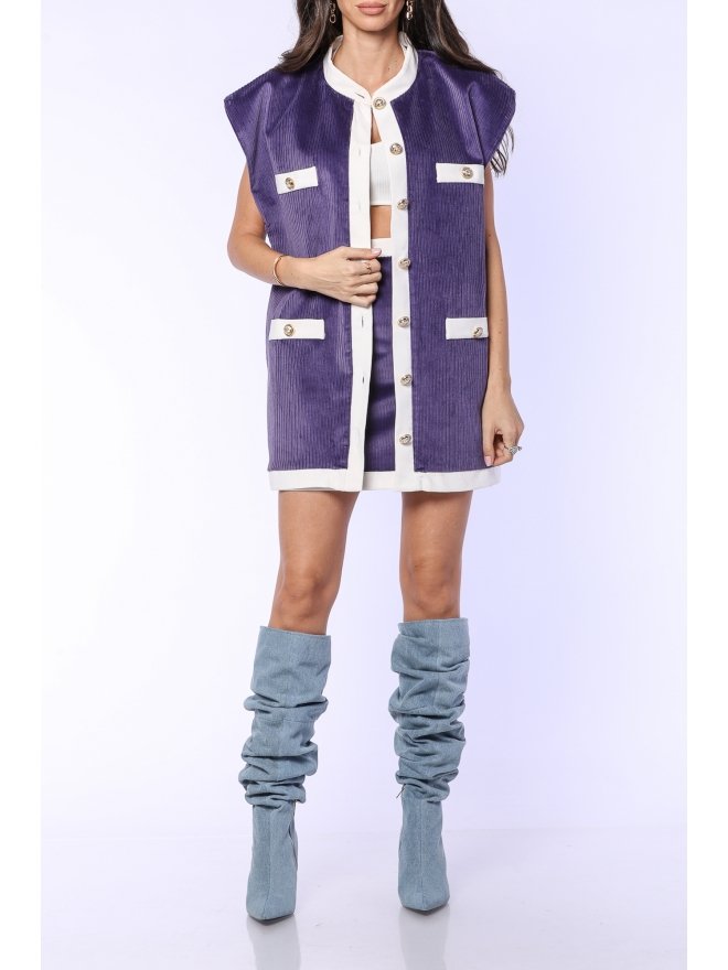 TGH ROYAL GOLDEN BUTTONS OVERSIZED VEST