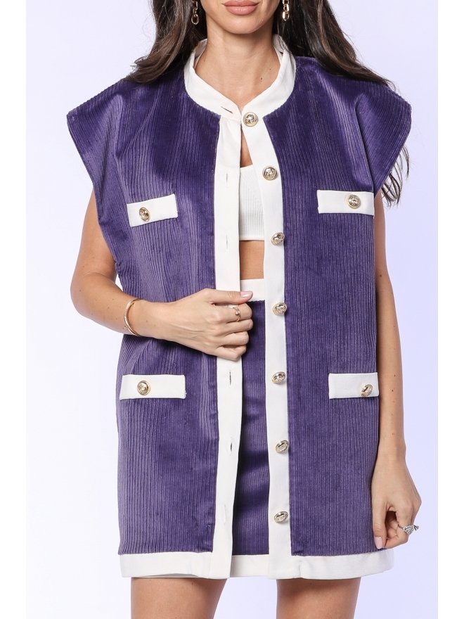 TGH ROYAL GOLDEN BUTTONS OVERSIZED VEST