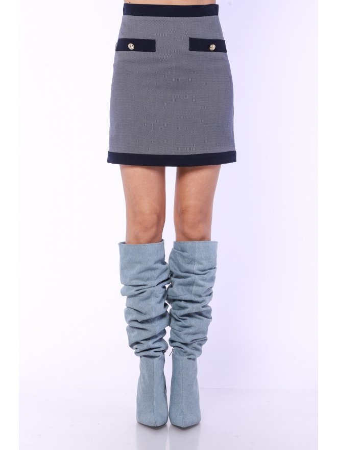 TGH ROYAL GOLDEN BUTTONS MINI SKIRT