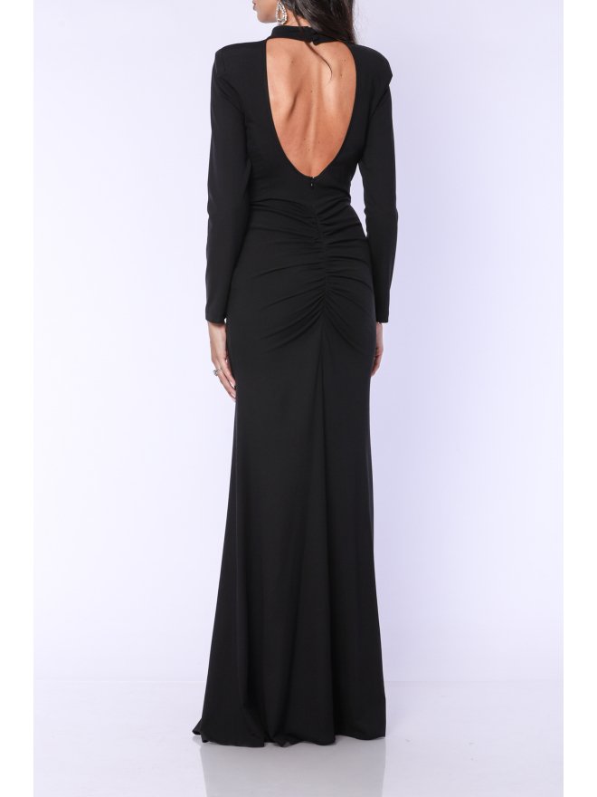 TGH ROCHIE MAXI CHARLOTTE CU MANECI LUNGI SI SPATE DECUPAT