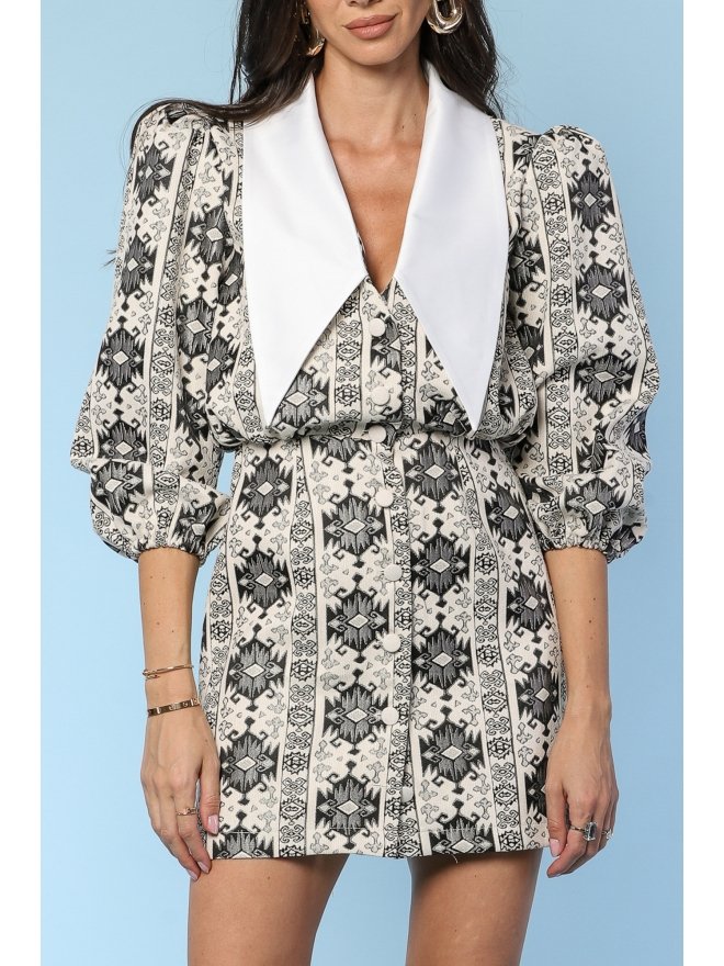 TGH ROCHIE MINI FRANCES CU GULER ASCUTIT SI PRINT BAROQUE