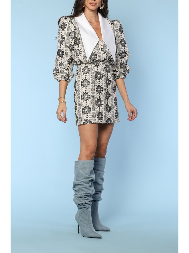 TGH ROCHIE MINI FRANCES CU GULER ASCUTIT SI PRINT BAROQUE