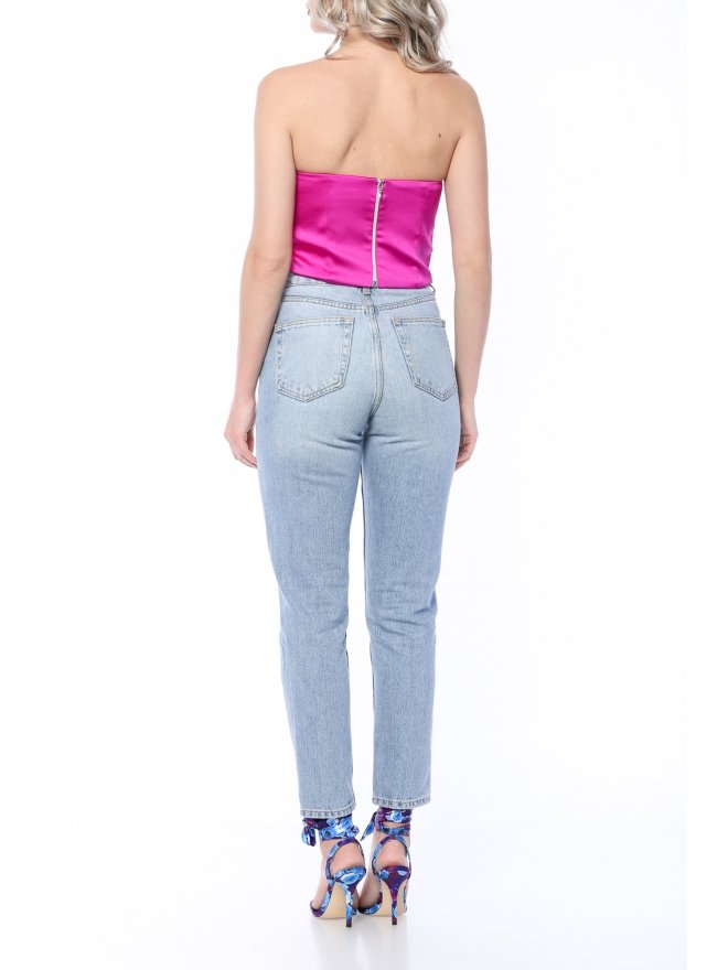 POESSE JEWELLERY BUTTONS SATIN CORSET TOP