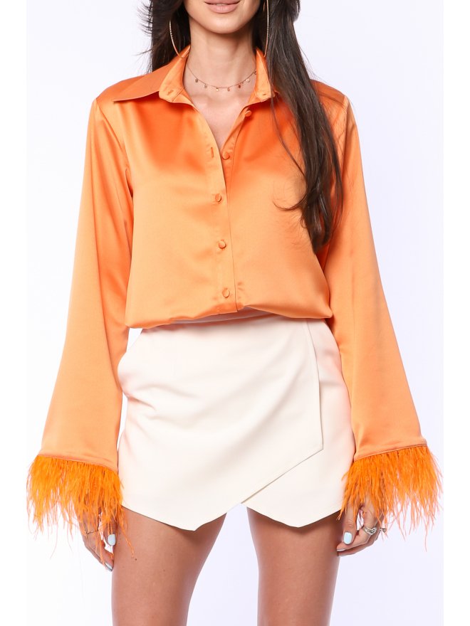 TGH NOT YOUR ORDINARY FEATHERS SATIN SHIRT