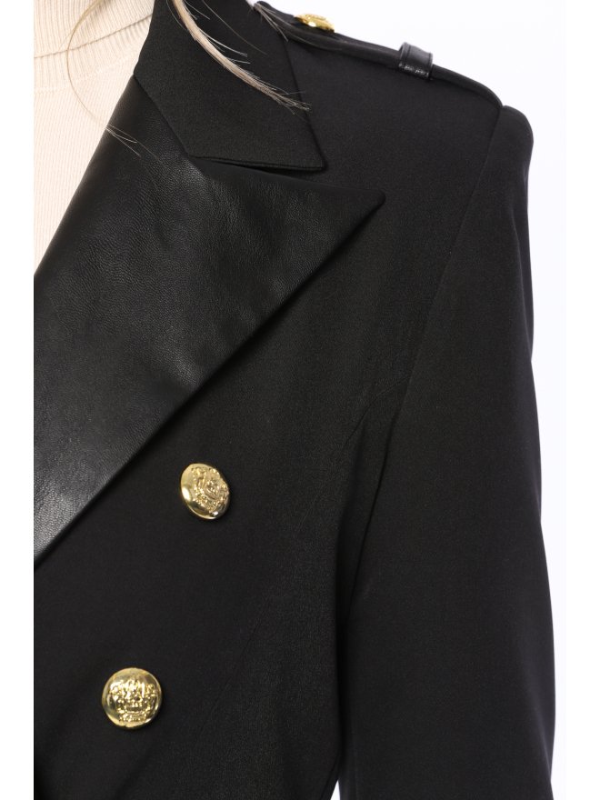 POESSE SACOU SLIM-FIT CU DETALII DIN PIELE ECO