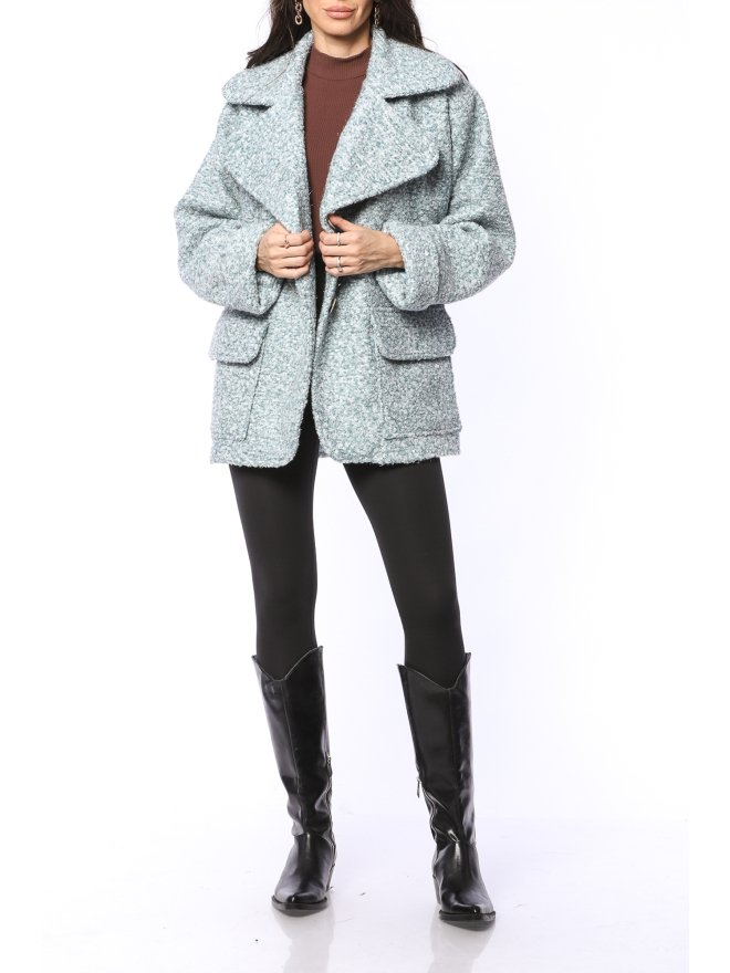 TGH GLIMMERY BOUCLE WIDE POCKETS SHORT COAT