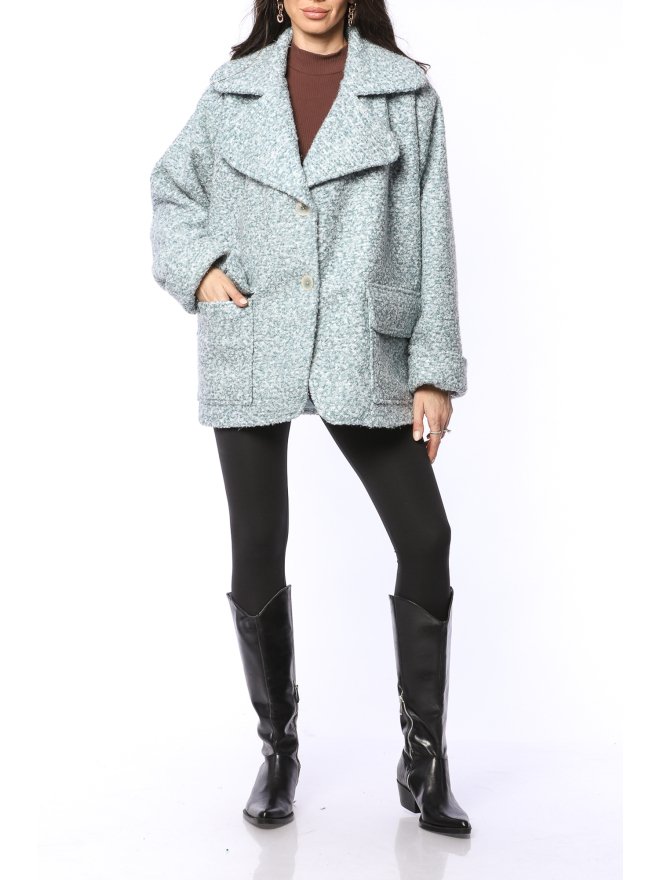 TGH GLIMMERY BOUCLE WIDE POCKETS SHORT COAT