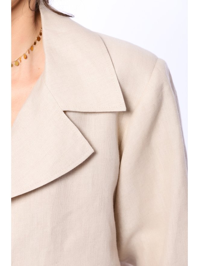 TGH LINO WIDE LAPELS CROP BLAZER