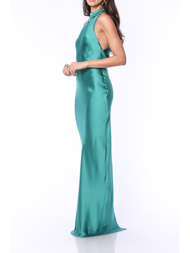 TGH MIDNIGHT ELEGANCE CUT-OUT BACK SATIN MAXI DRESS