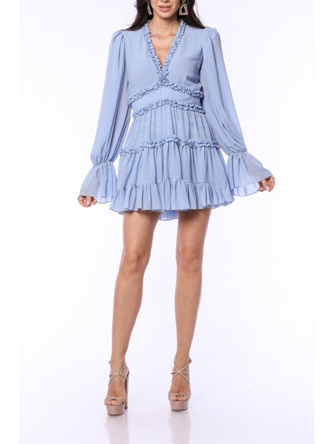 TGH CUT-OUT BACK RUFFLES MINI DRESS