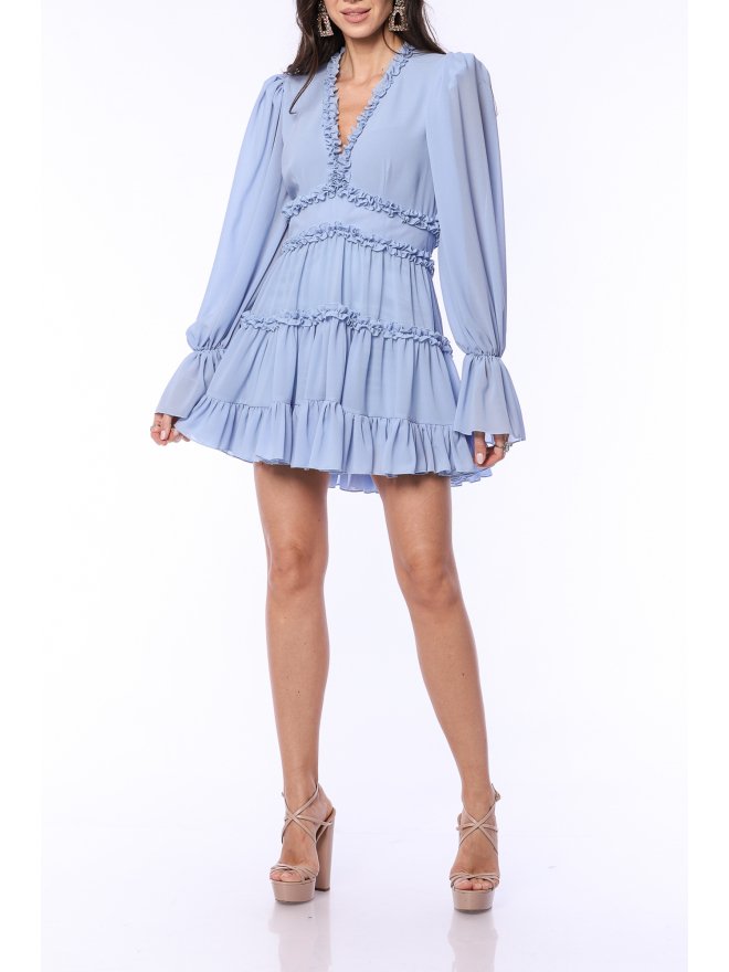 TGH CUT-OUT BACK RUFFLES MINI DRESS