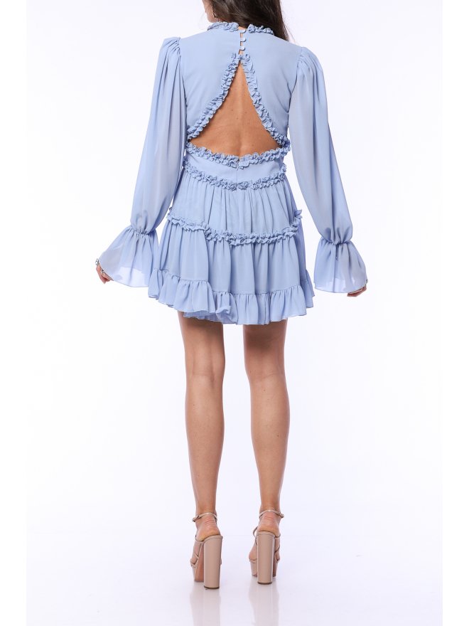 TGH CUT-OUT BACK RUFFLES MINI DRESS