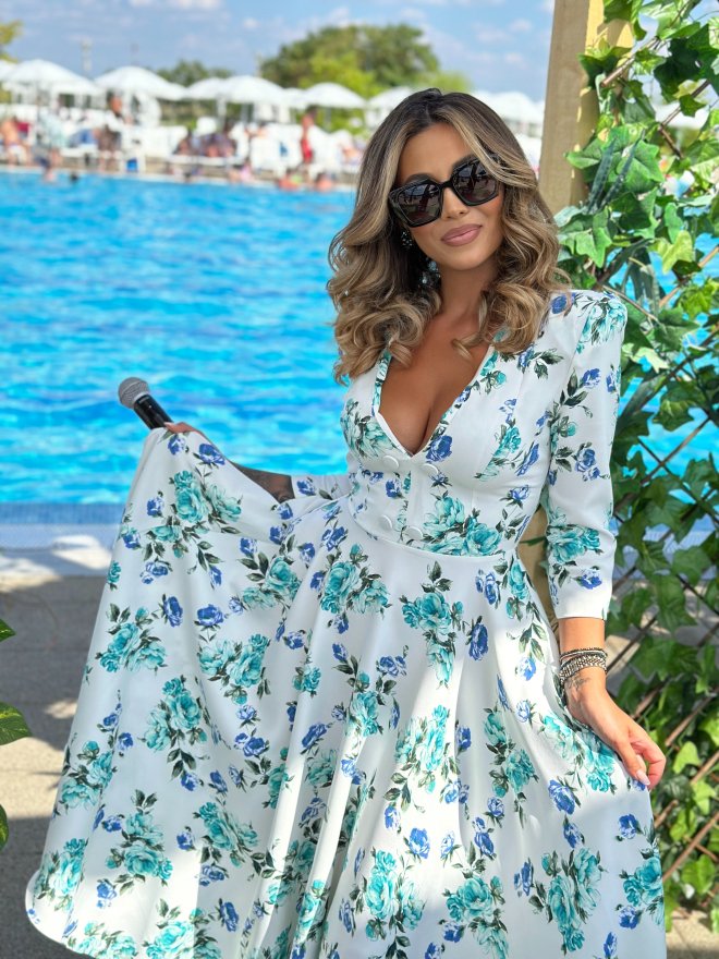 TGH ROCHIE MIDI SOPHISTICATION CU PRINT TRANDAFIRI