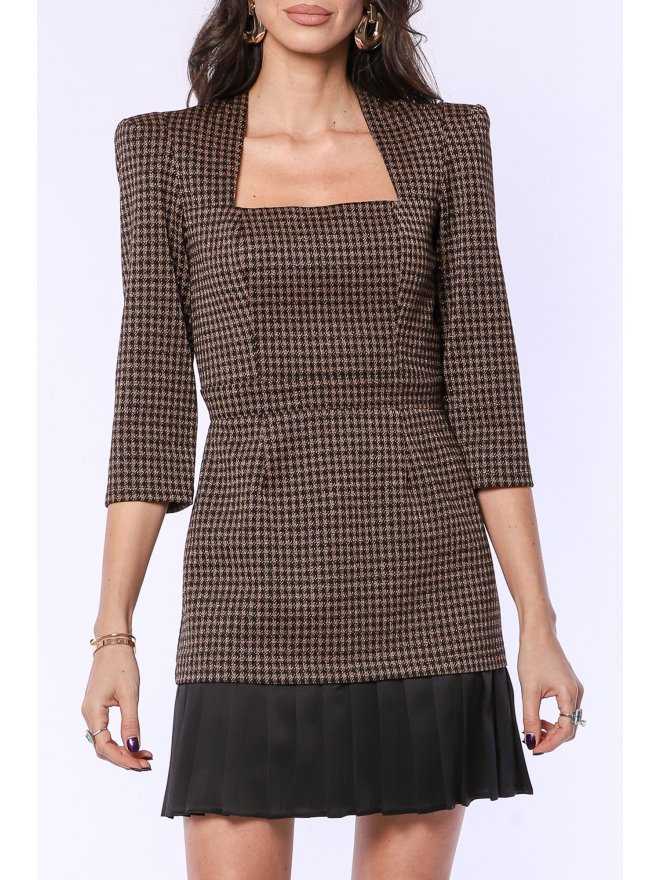 TGH CLASSY GOLDEN VIBES PLEATED MINI DRESS