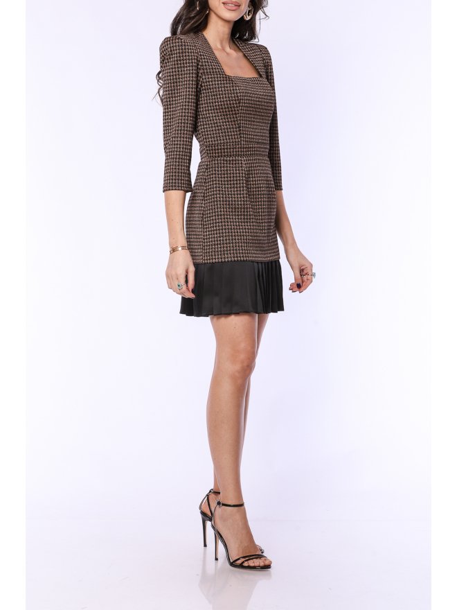 TGH CLASSY GOLDEN VIBES PLEATED MINI DRESS