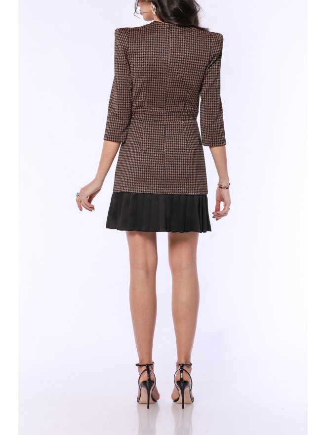 TGH CLASSY GOLDEN VIBES PLEATED MINI DRESS