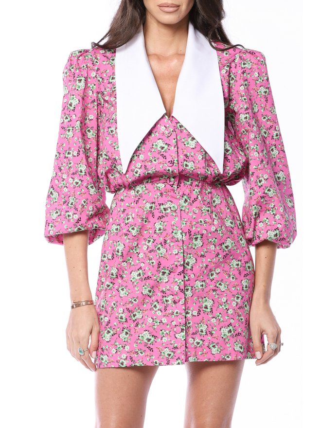 TGH DAISY FLORAL PRINT COLLAR MINI DRESS 