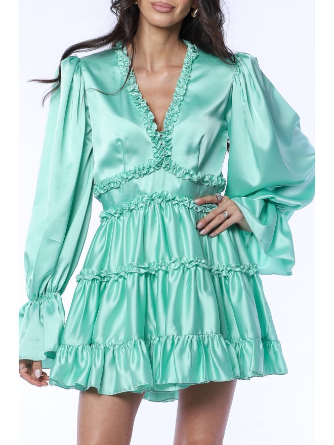 TGH ALL OVER RUFFLES CUT-OUT BACK MINI DRESS